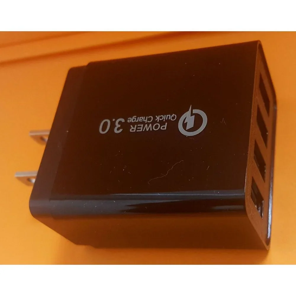 4 LED Port Wall Charger, Quick Charge QC 3.0 fast Charging for iPhone, Samsung